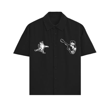 "Whimsy" - Oversized Black Shirt